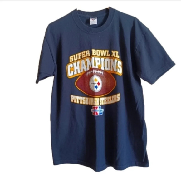 Vintage Pittsburgh Steelers Super Bowl XL Champions tshirt mens size Large - Picture 1 of 3
